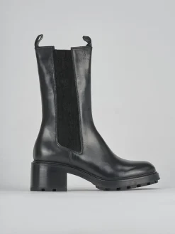 Stivaletti tacco 6cm pelle nero