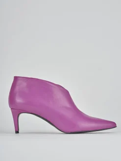 Stivaletti tacco 5cm pelle viola