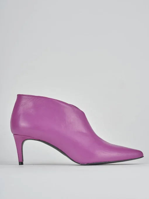 Stivaletti tacco 5cm pelle viola