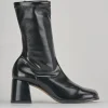 Stivaletti tacco 5cm pelle nero