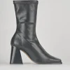 Stivaletti tacco 7cm pelle nero