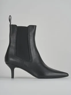 Stivaletti tacco 5cm pelle nero