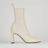 Stivaletti tacco 8cm pelle beige