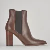 Stivaletti tacco 9cm pelle marrone
