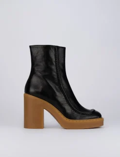 Stivaletti tacco 9cm pelle nero