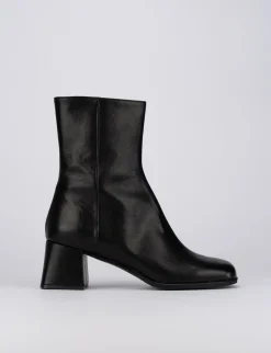 Stivaletti tacco 6cm pelle nero