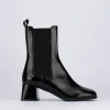 Stivaletti tacco 5cm pelle nero