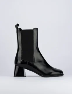 Stivaletti tacco 5cm pelle nero
