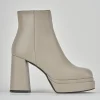 Stivaletti tacco 8cm pelle beige