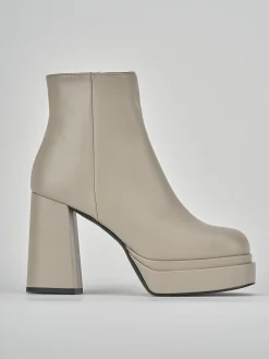 Stivaletti tacco 8cm pelle beige