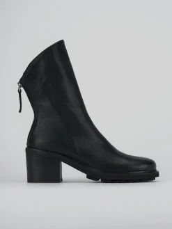 Stivaletti tacco 6cm pelle nero