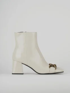 Stivaletti tacco 9cm pelle beige