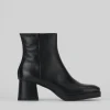 Stivaletti tacco 6cm pelle nero