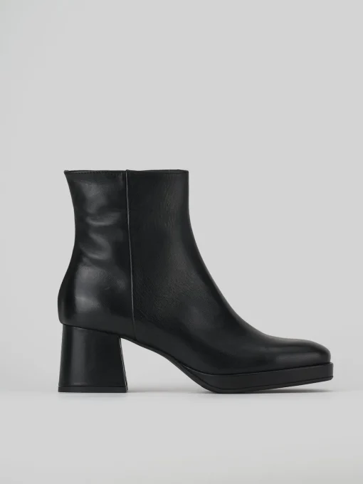 Stivaletti tacco 6cm pelle nero