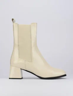 Stivaletti tacco 5cm pelle bianco