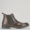 Stivaletti tacco 1cm pelle marrone
