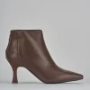 Stivaletti tacco 7cm pelle marrone