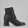 Stivaletti tacco 7cm pelle nero