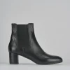 Stivaletti tacco 6cm pelle nero