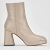 Stivaletti tacco 8cm pelle beige