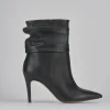 Stivaletti tacco 9cm pelle nero