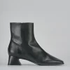 Stivaletti tacco 5cm pelle nero