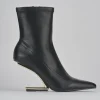 Stivaletti tacco 7cm pelle nero