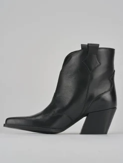 Stivaletti tacco 8cm pelle nero
