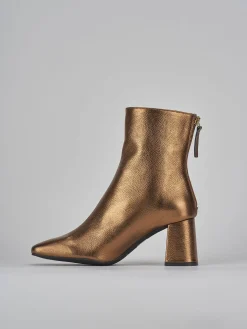 Stivaletti tacco 6cm pelle bronzo