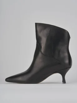 Stivaletti tacco 5cm pelle nero