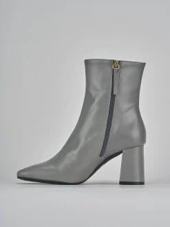 Stivaletti tacco 7cm pelle grigio