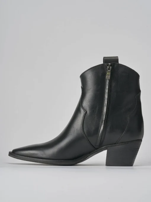 Stivaletti tacco 5cm pelle nero