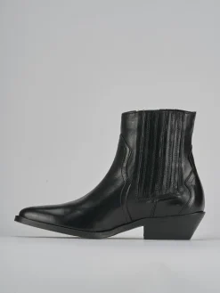Stivaletti tacco 4cm pelle nero