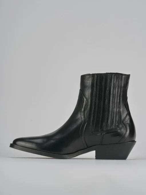 Stivaletti tacco 4cm pelle nero