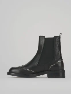 Stivaletti tacco 2cm pelle nero