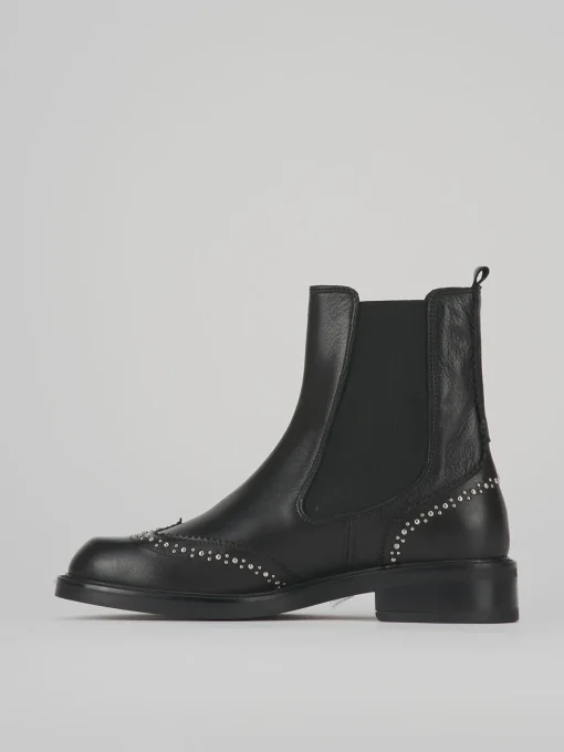Stivaletti tacco 2cm pelle nero
