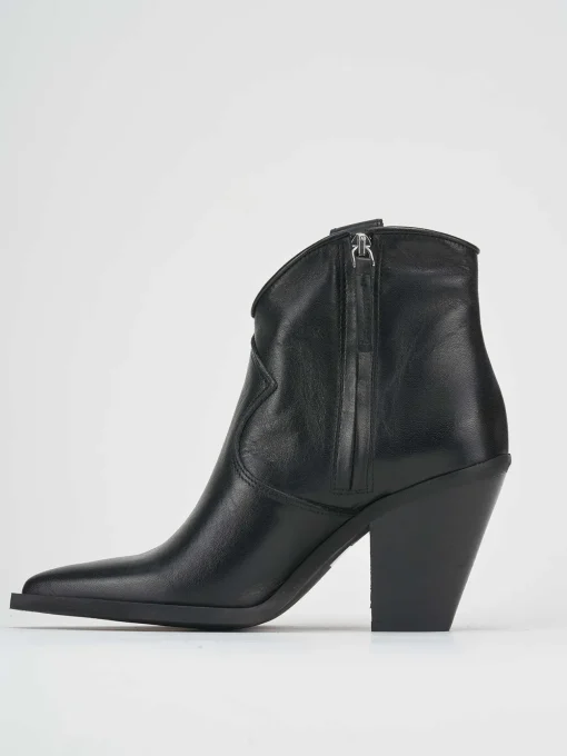 Stivaletti tacco 4cm pelle nero