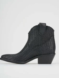 Stivaletti tacco 4cm pelle nero