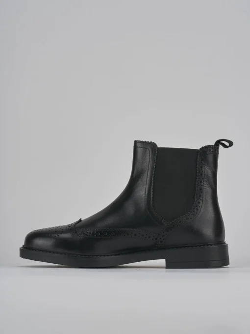 Stivaletti tacco 1cm pelle nero