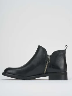 Stivaletti tacco 1cm pelle nero