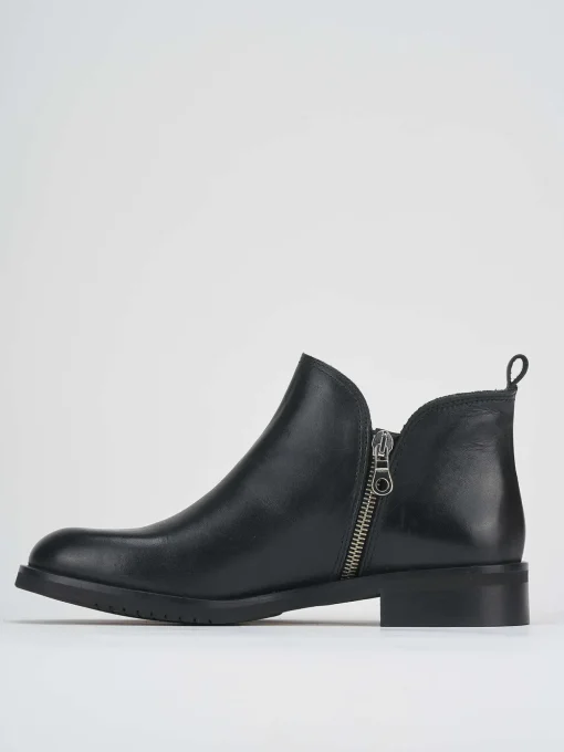Stivaletti tacco 1cm pelle nero
