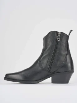 Stivaletti tacco 4cm pelle nero