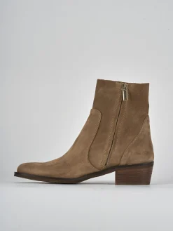 Stivaletti tacco 4cm pelle marrone