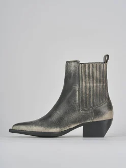 Stivaletti tacco 3cm pelle grigio