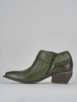 Stivaletti tacco 4cm pelle verde