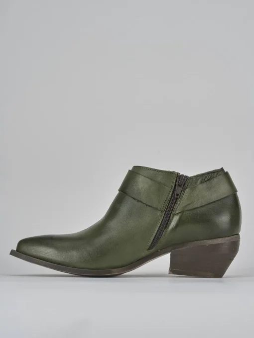 Stivaletti tacco 4cm pelle verde