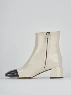 Stivaletti tacco 5cm pelle bianco