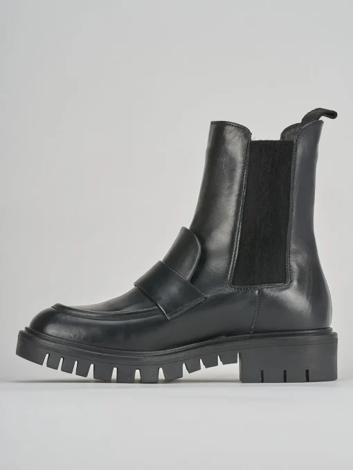 Stivaletti tacco 3cm pelle nero