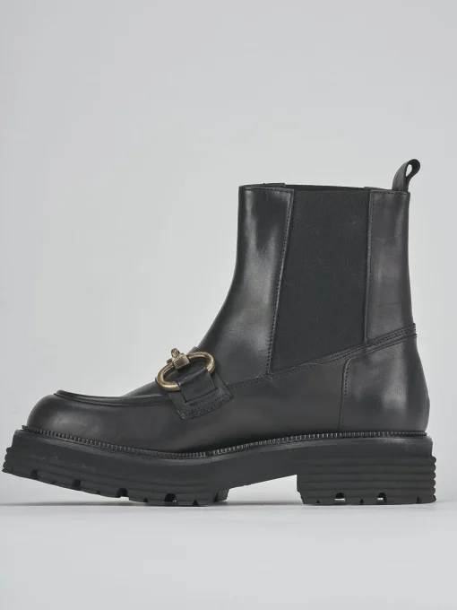 Stivaletti tacco 3cm pelle nero