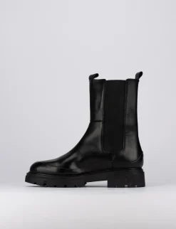 Stivaletti tacco 2cm pelle nero